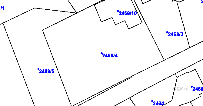 Parcela st. 2468/4 v KÚ Ludgeřovice, Katastrální mapa