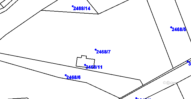 Parcela st. 2468/7 v KÚ Ludgeřovice, Katastrální mapa