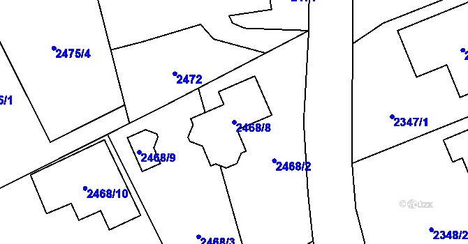 Parcela st. 2468/8 v KÚ Ludgeřovice, Katastrální mapa