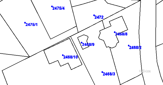 Parcela st. 2468/9 v KÚ Ludgeřovice, Katastrální mapa