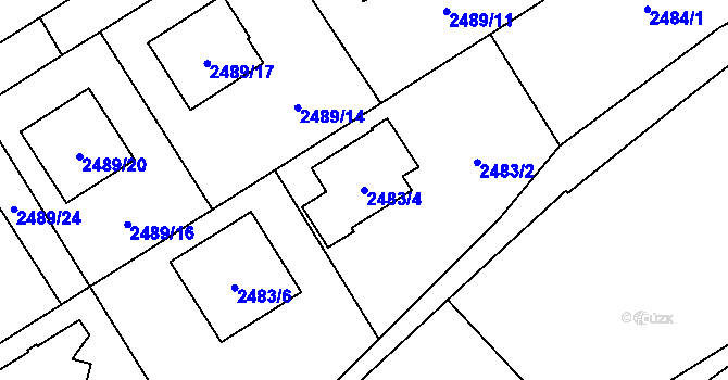 Parcela st. 2483/4 v KÚ Ludgeřovice, Katastrální mapa