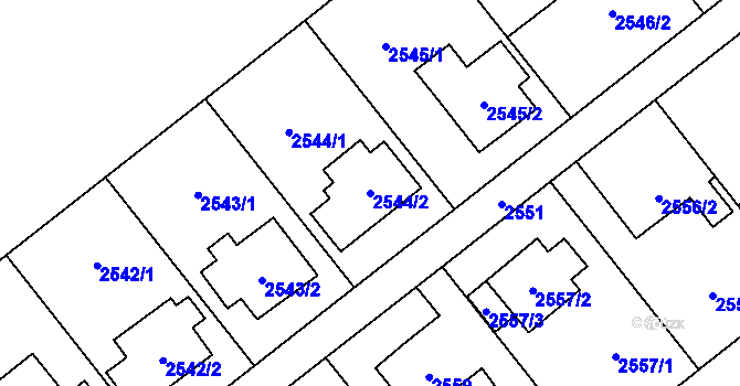 Parcela st. 2544/2 v KÚ Ludgeřovice, Katastrální mapa
