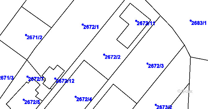 Parcela st. 2672/2 v KÚ Ludgeřovice, Katastrální mapa