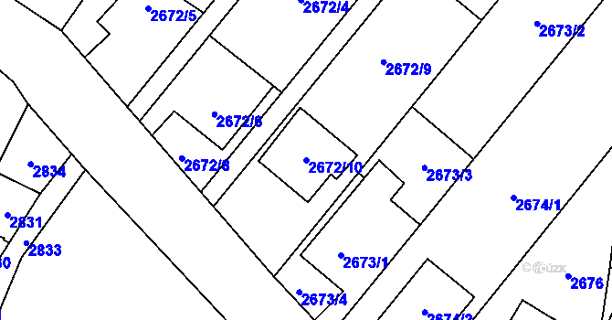 Parcela st. 2672/10 v KÚ Ludgeřovice, Katastrální mapa