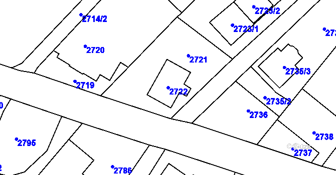 Parcela st. 2722 v KÚ Ludgeřovice, Katastrální mapa