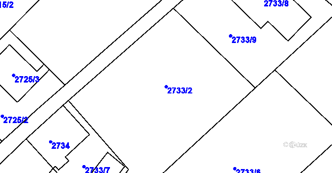 Parcela st. 2733/2 v KÚ Ludgeřovice, Katastrální mapa