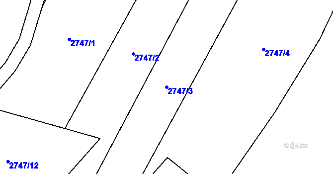 Parcela st. 2747/3 v KÚ Ludgeřovice, Katastrální mapa