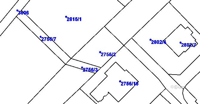 Parcela st. 2756/2 v KÚ Ludgeřovice, Katastrální mapa