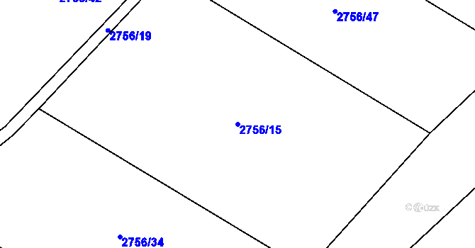 Parcela st. 2756/15 v KÚ Ludgeřovice, Katastrální mapa
