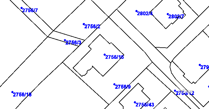 Parcela st. 2756/16 v KÚ Ludgeřovice, Katastrální mapa