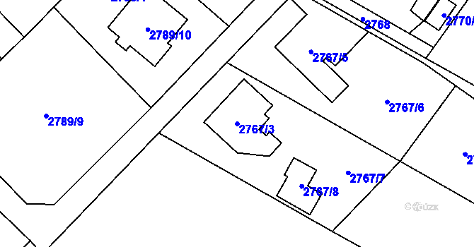 Parcela st. 2767/3 v KÚ Ludgeřovice, Katastrální mapa