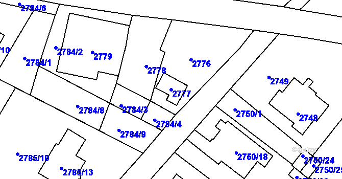 Parcela st. 2777 v KÚ Ludgeřovice, Katastrální mapa