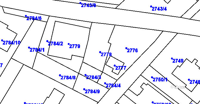 Parcela st. 2778 v KÚ Ludgeřovice, Katastrální mapa