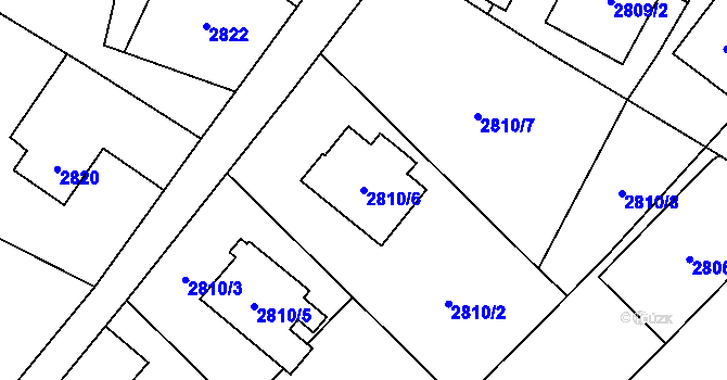 Parcela st. 2810/6 v KÚ Ludgeřovice, Katastrální mapa