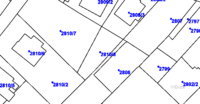 Parcela st. 2810/8 v KÚ Ludgeřovice, Katastrální mapa