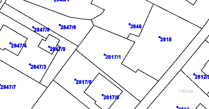 Parcela st. 2817/1 v KÚ Ludgeřovice, Katastrální mapa