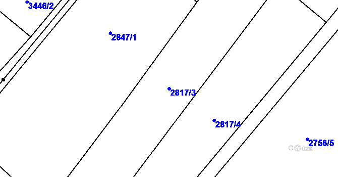 Parcela st. 2817/3 v KÚ Ludgeřovice, Katastrální mapa