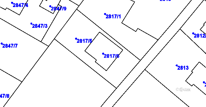 Parcela st. 2817/6 v KÚ Ludgeřovice, Katastrální mapa