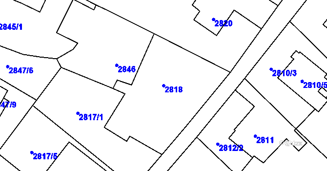 Parcela st. 2818 v KÚ Ludgeřovice, Katastrální mapa