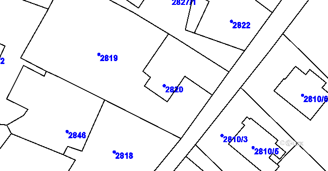 Parcela st. 2820 v KÚ Ludgeřovice, Katastrální mapa