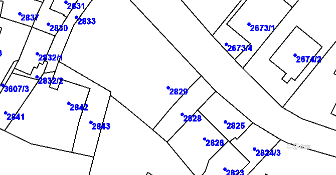 Parcela st. 2829 v KÚ Ludgeřovice, Katastrální mapa