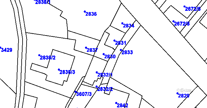 Parcela st. 2830 v KÚ Ludgeřovice, Katastrální mapa