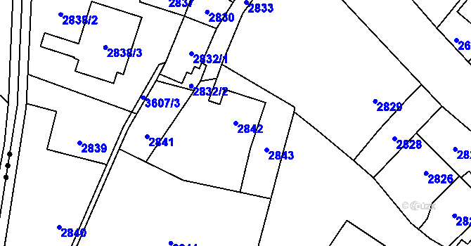 Parcela st. 2842 v KÚ Ludgeřovice, Katastrální mapa