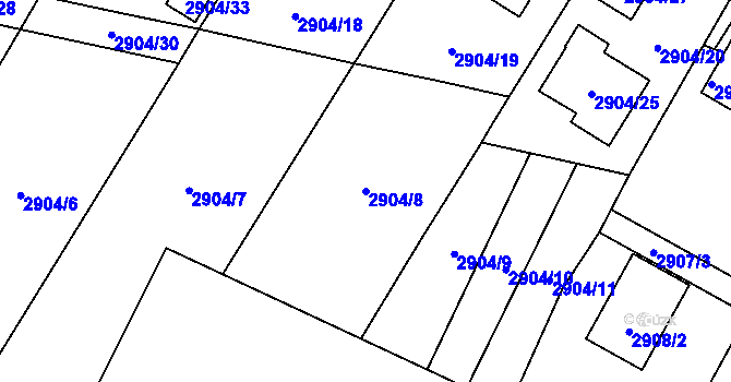 Parcela st. 2904/8 v KÚ Ludgeřovice, Katastrální mapa