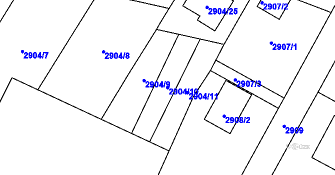 Parcela st. 2904/10 v KÚ Ludgeřovice, Katastrální mapa