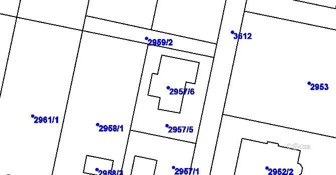 Parcela st. 2957/6 v KÚ Ludgeřovice, Katastrální mapa