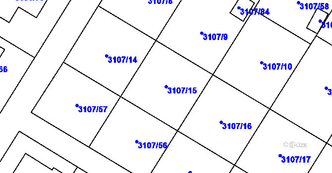 Parcela st. 3107/15 v KÚ Ludgeřovice, Katastrální mapa