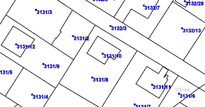 Parcela st. 3131/10 v KÚ Ludgeřovice, Katastrální mapa