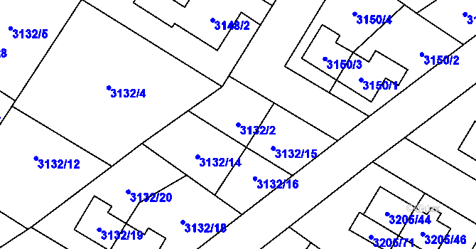 Parcela st. 3132/2 v KÚ Ludgeřovice, Katastrální mapa
