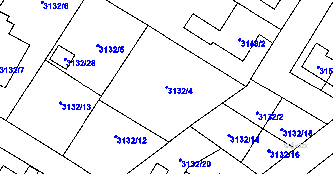 Parcela st. 3132/4 v KÚ Ludgeřovice, Katastrální mapa