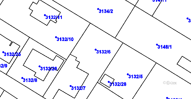 Parcela st. 3132/6 v KÚ Ludgeřovice, Katastrální mapa