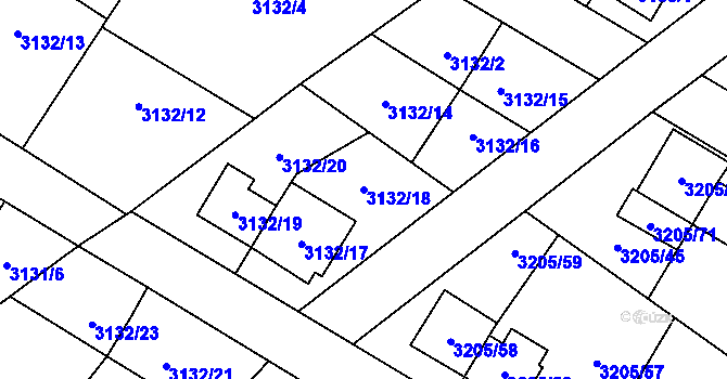 Parcela st. 3132/18 v KÚ Ludgeřovice, Katastrální mapa