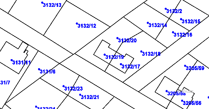 Parcela st. 3132/19 v KÚ Ludgeřovice, Katastrální mapa