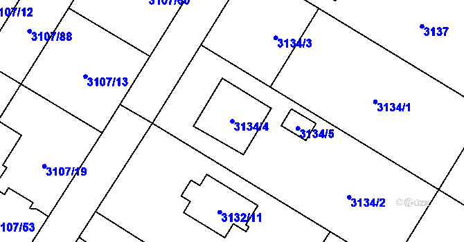 Parcela st. 3134/4 v KÚ Ludgeřovice, Katastrální mapa