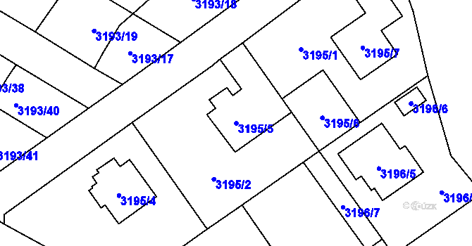 Parcela st. 3195/5 v KÚ Ludgeřovice, Katastrální mapa