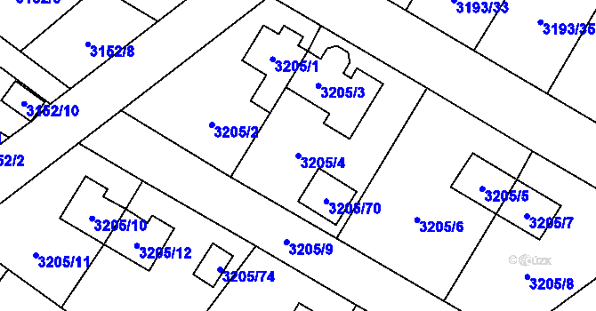 Parcela st. 3205/4 v KÚ Ludgeřovice, Katastrální mapa