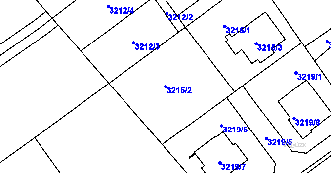 Parcela st. 3215/2 v KÚ Ludgeřovice, Katastrální mapa