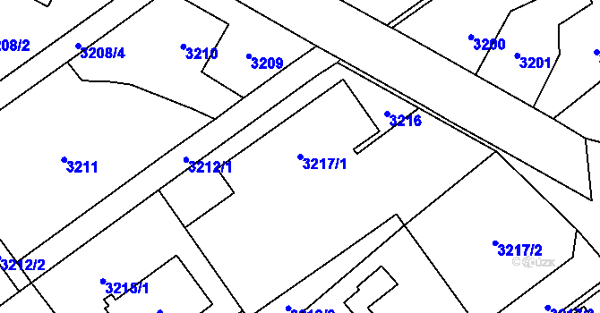 Parcela st. 3217/1 v KÚ Ludgeřovice, Katastrální mapa