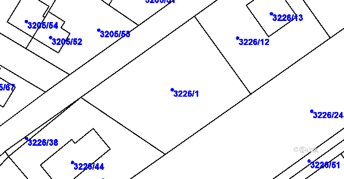Parcela st. 3226/1 v KÚ Ludgeřovice, Katastrální mapa