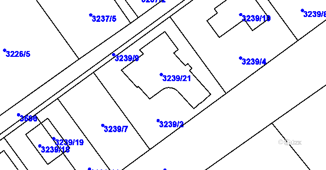 Parcela st. 3239/2 v KÚ Ludgeřovice, Katastrální mapa