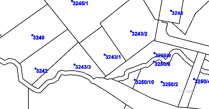 Parcela st. 3243/1 v KÚ Ludgeřovice, Katastrální mapa