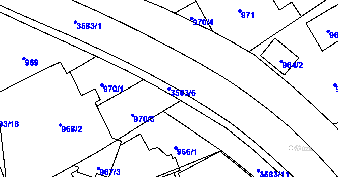 Parcela st. 3583/6 v KÚ Ludgeřovice, Katastrální mapa