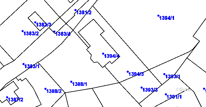 Parcela st. 1394/4 v KÚ Ludgeřovice, Katastrální mapa