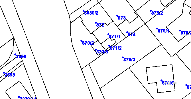 Parcela st. 870/6 v KÚ Ludgeřovice, Katastrální mapa