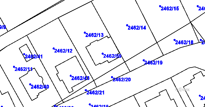 Parcela st. 2462/59 v KÚ Ludgeřovice, Katastrální mapa
