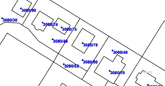 Parcela st. 3080/78 v KÚ Ludgeřovice, Katastrální mapa